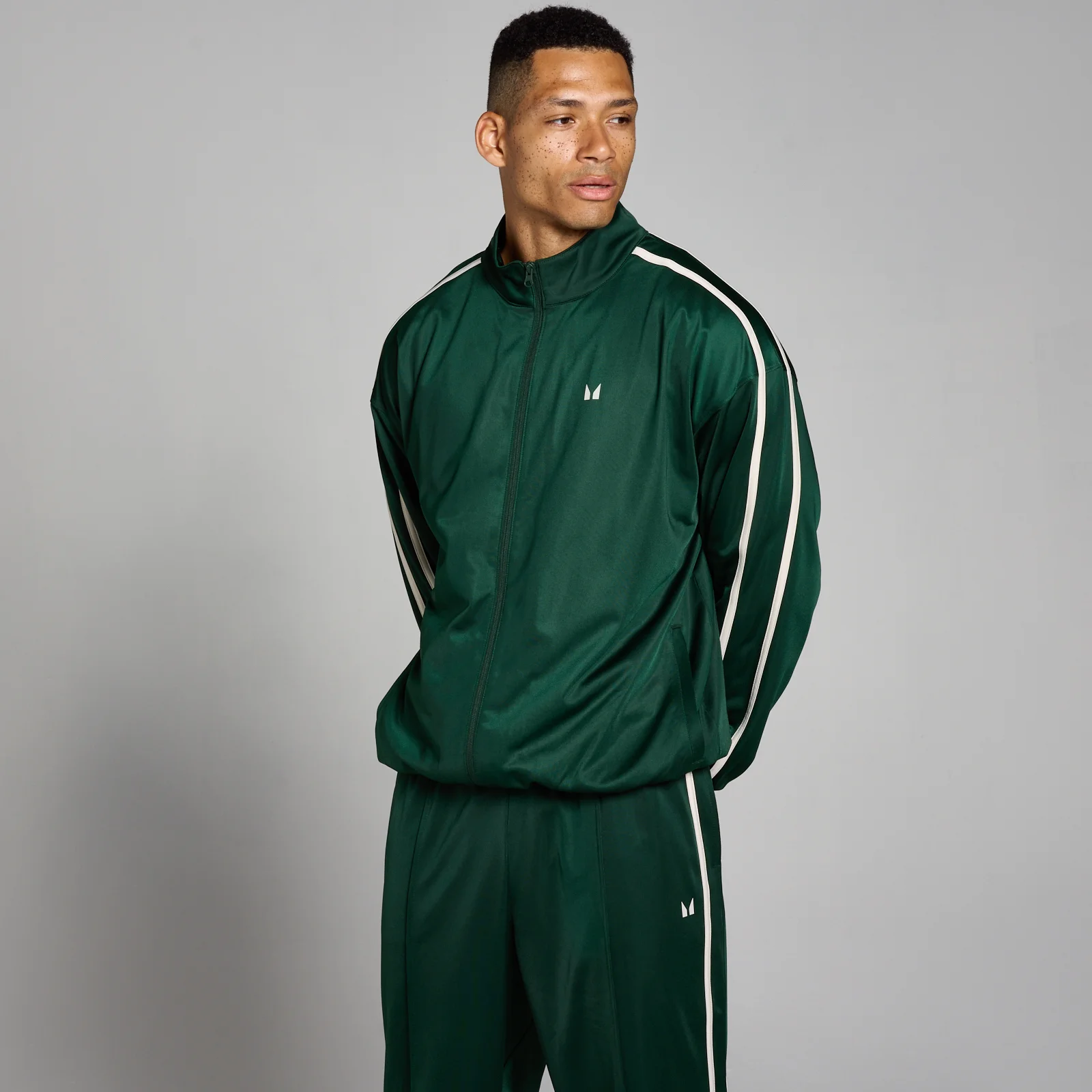 MP Men's Tricot Track Jacket - Dark Emerald - M Image 1