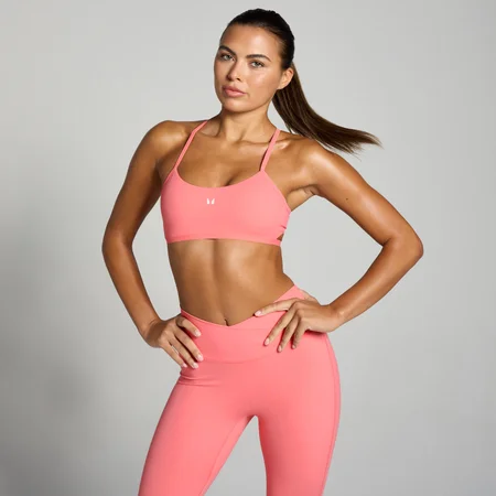 MP Women's Tempo Strappy Back Sports Bra - Coral Pink