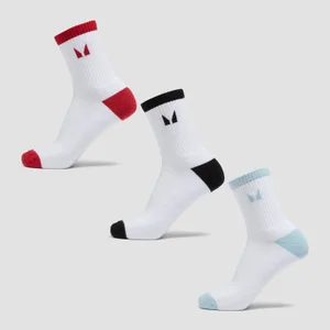 MP Tatiana 3pk Crew Socks - Rust/Aqua - Size 2-5