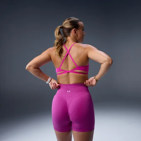 MP Women's Tempo Strappy Back Sports Bra - Violet Pink
