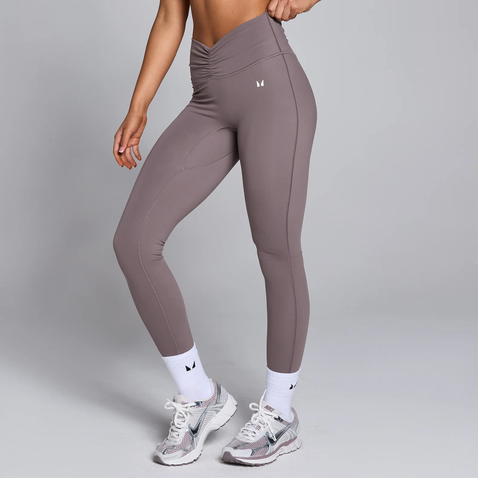 MP Women's Tempo Ruched Front Leggings - Mocha - L Image 1