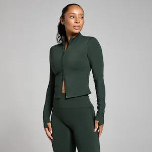 MP Women's Tempo Cropped Jacket - Dark Emerald - Size S