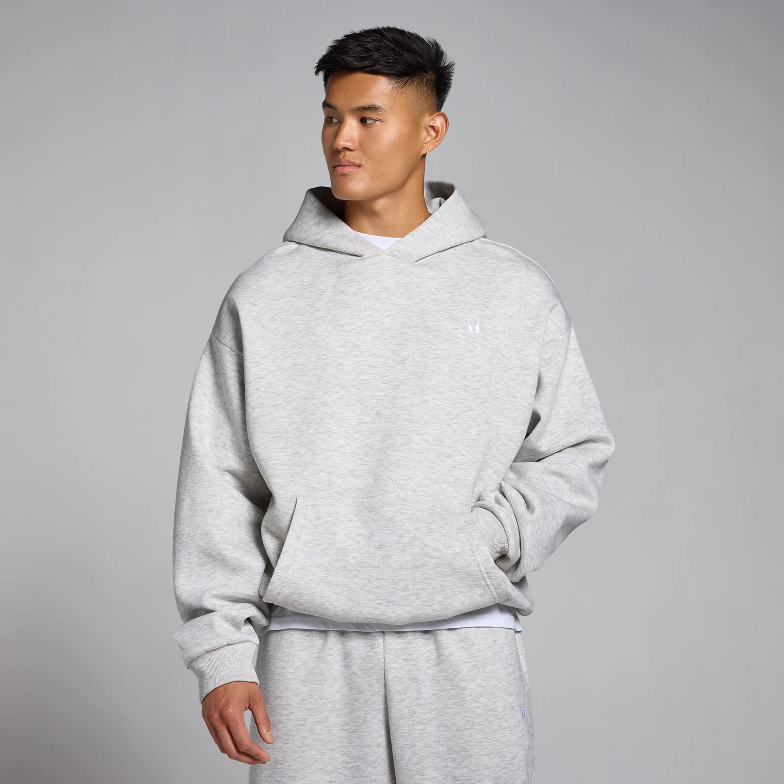 MP Men's Rest Day Oversized Hoodie - Light Grey Marl - M Image 1