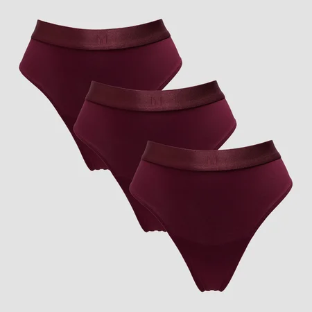 MP Women's Mid Rise Thong (3 Pack) - Deep Berry
