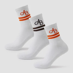 MP X Aleksandra 3pk Crew Socks - Coffee / Tangerine - Size UK 2-5