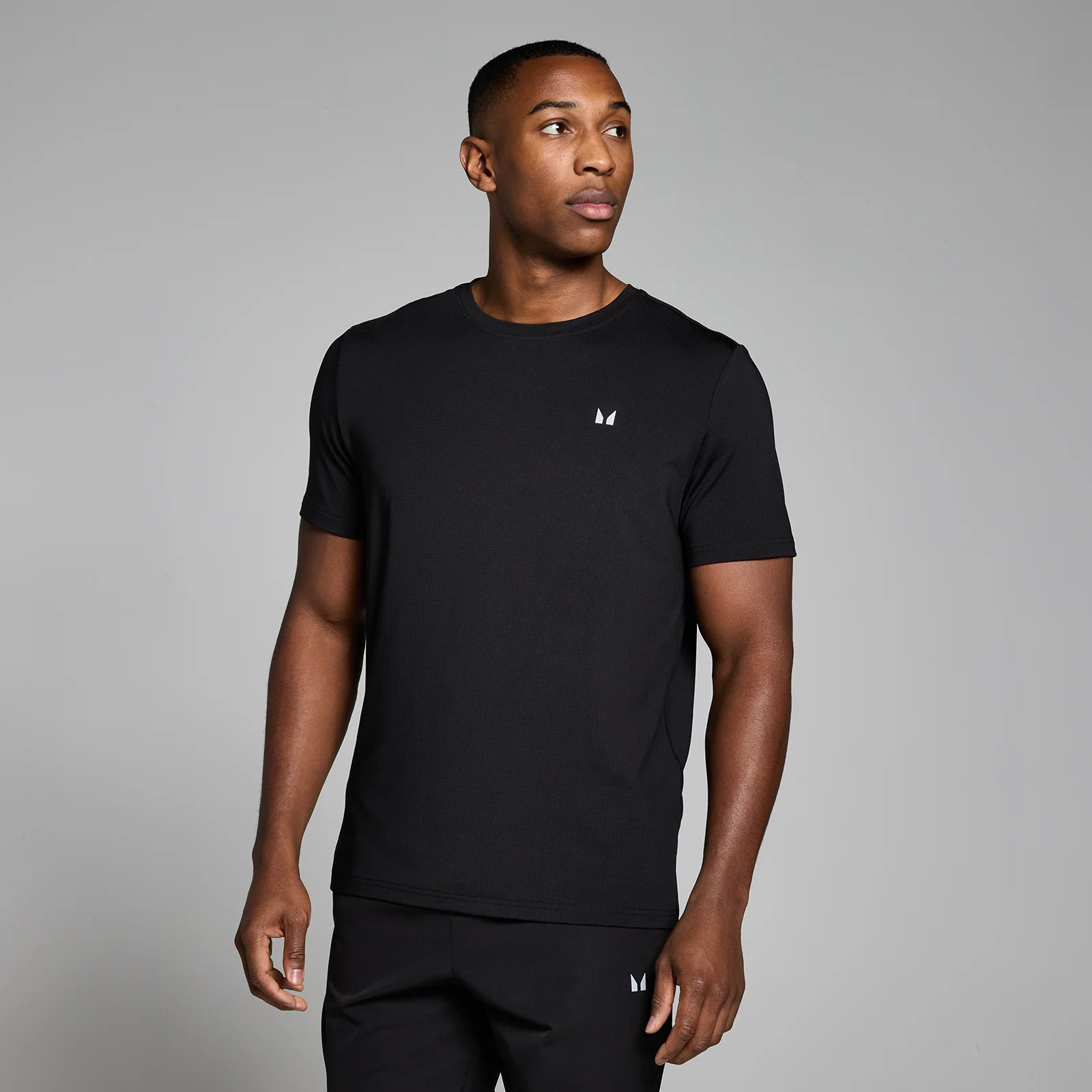 MP Men's Active Gridded T-Shirt - Black - XS Image 1