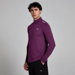 MP Men's Active Gridded 1/4 Zip - Plum - Size S