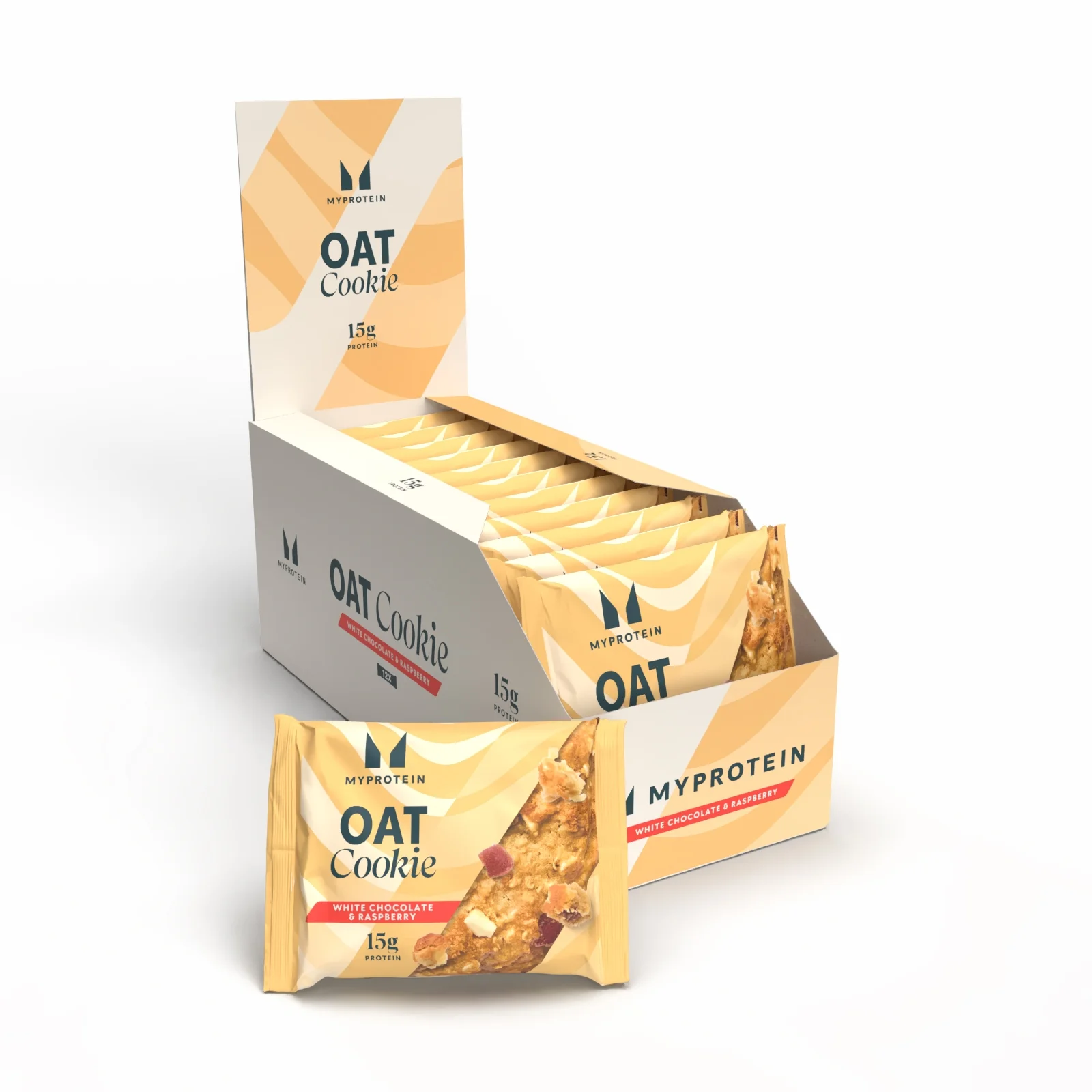 Baked Protein Cookie - 12 x 65g - White Chocolate and Raspberry (Oat) Image 1