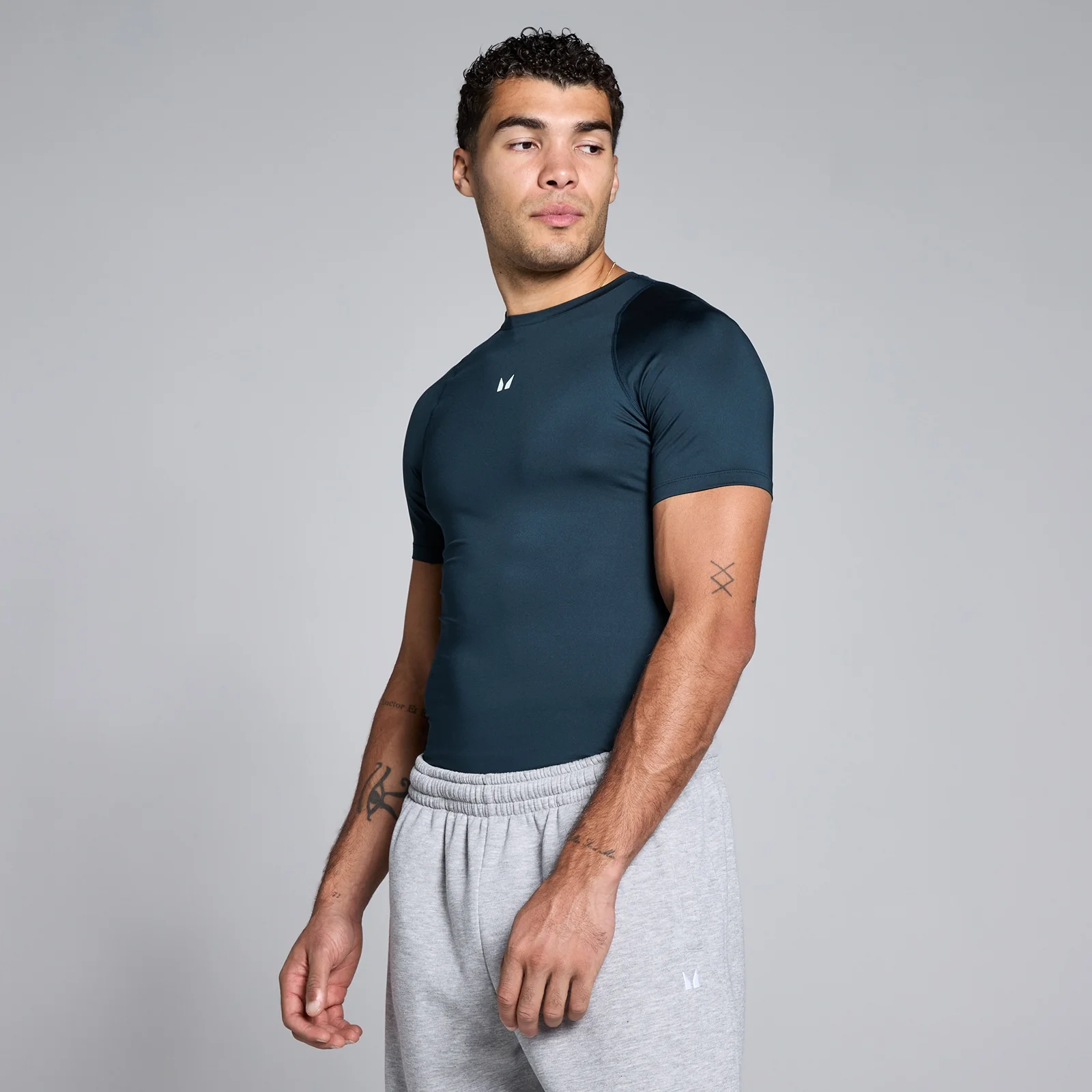 Men's Training Short Sleeve Compression T-Shirt - Dark Sapphire - M Image 1