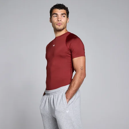 Men's Training Short Sleeve Compression T-Shirt - Cherry