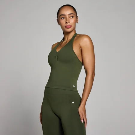 MP Women's Tempo Seamless Halter Neck Vest - Forest Green