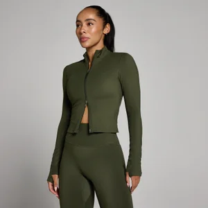 MP Women's Tempo Cropped Jacket - Forest Green - Size XS