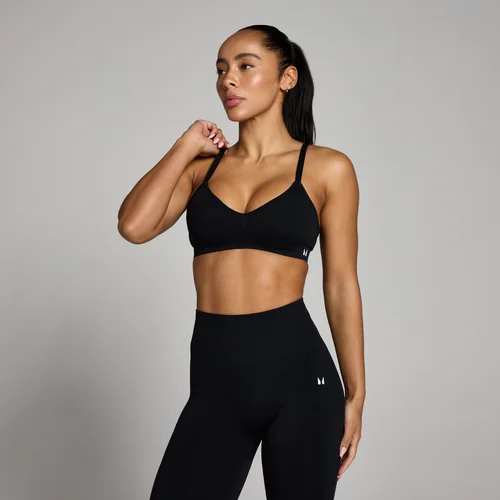 MP Women's Tempo Seamless Ruched Front Sports Bra - Black
