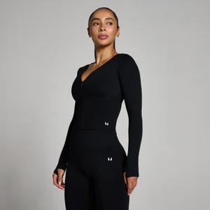 MP Women's Tempo Seamless Cropped Jacket - Black - Size M
