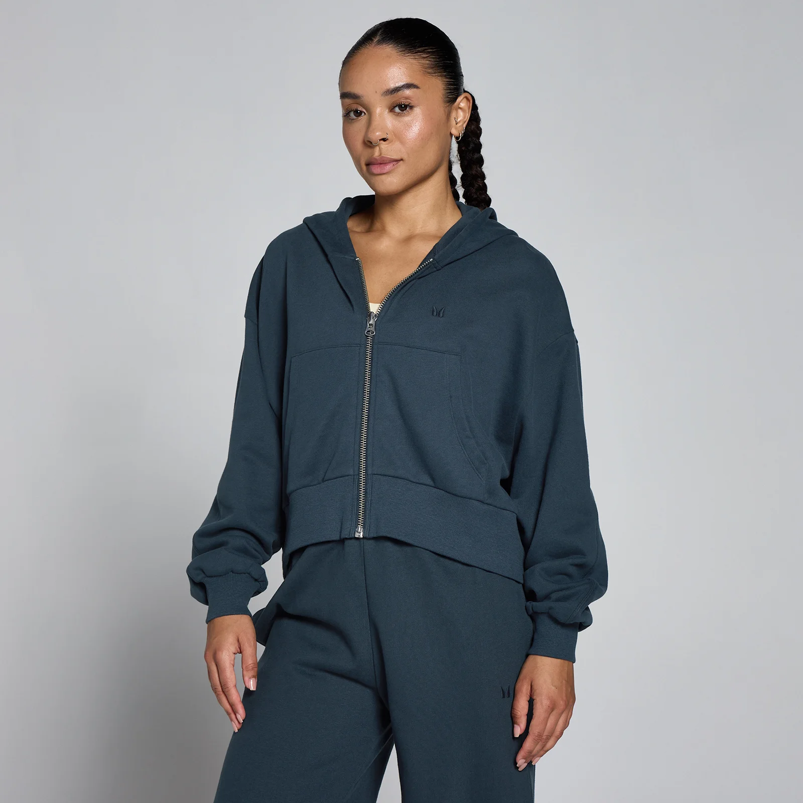 MP Women's Lifestyle Zip Through Hoodie - Faded Blue - S Image 1