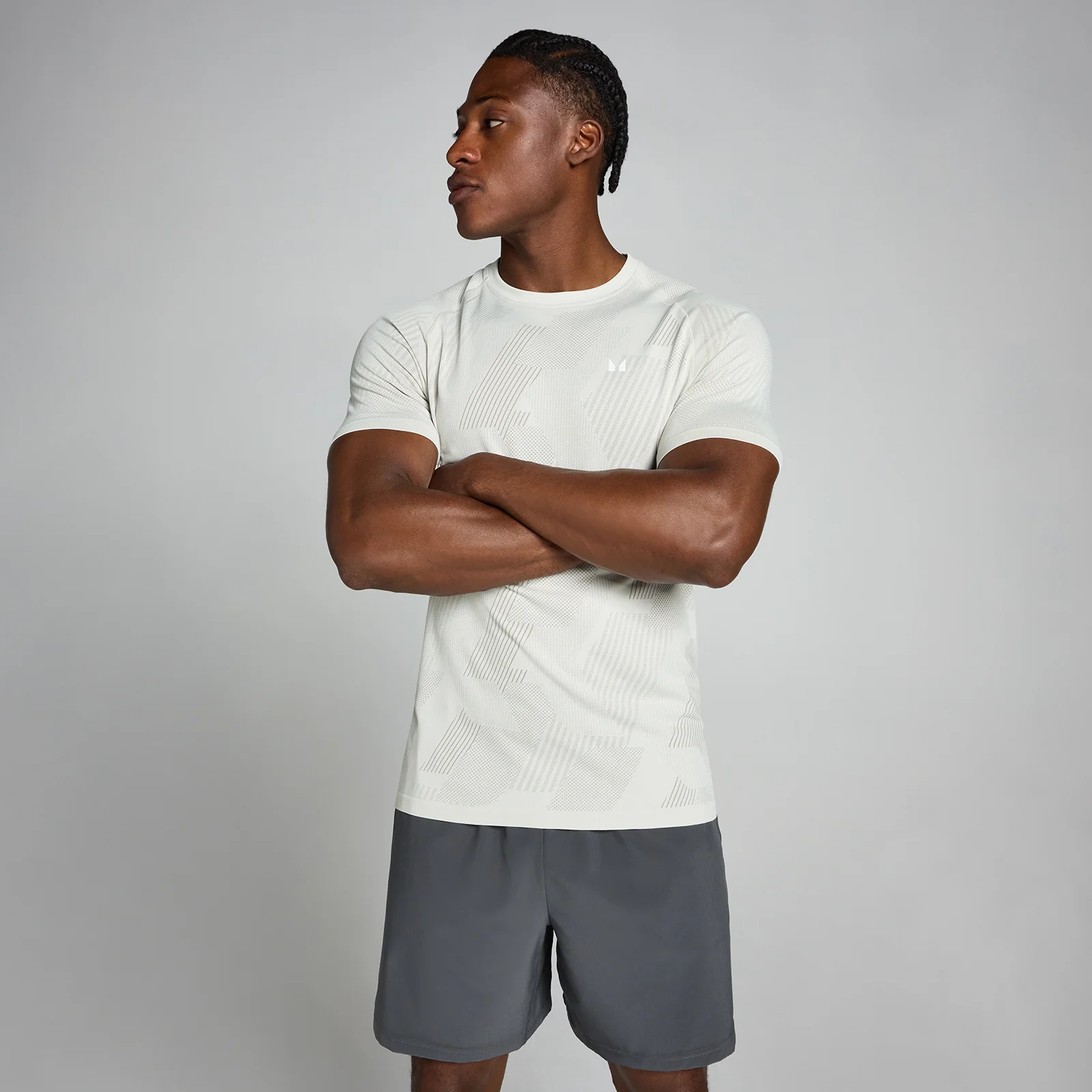 MP Men's Tempo Pillar Graphic Seamless T-Shirt - Mist - XXL Image 1