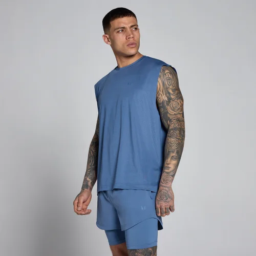 MP Men's Hybrid Oversized Mesh Tank - Slate Blue