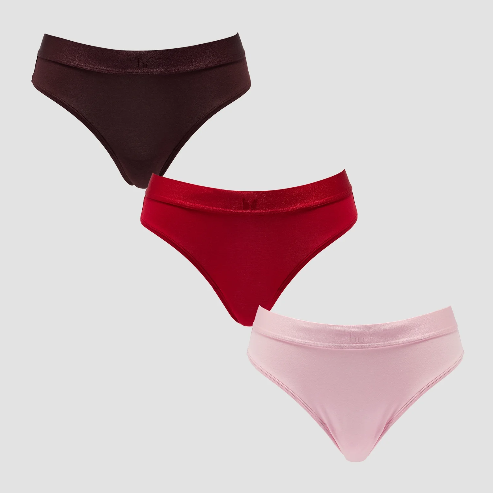 MP Women's Mid Rise Bikini Brief (3 Pack) - Blush/Rose Red/Fudge - S Image 1