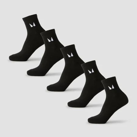 MP Unisex Ankle Socks (5 Pack) - Black