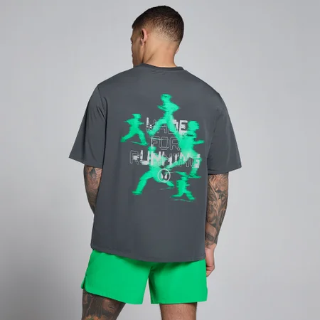 MP Men's Velocity Graphic T-Shirt - Dark Grey / Green