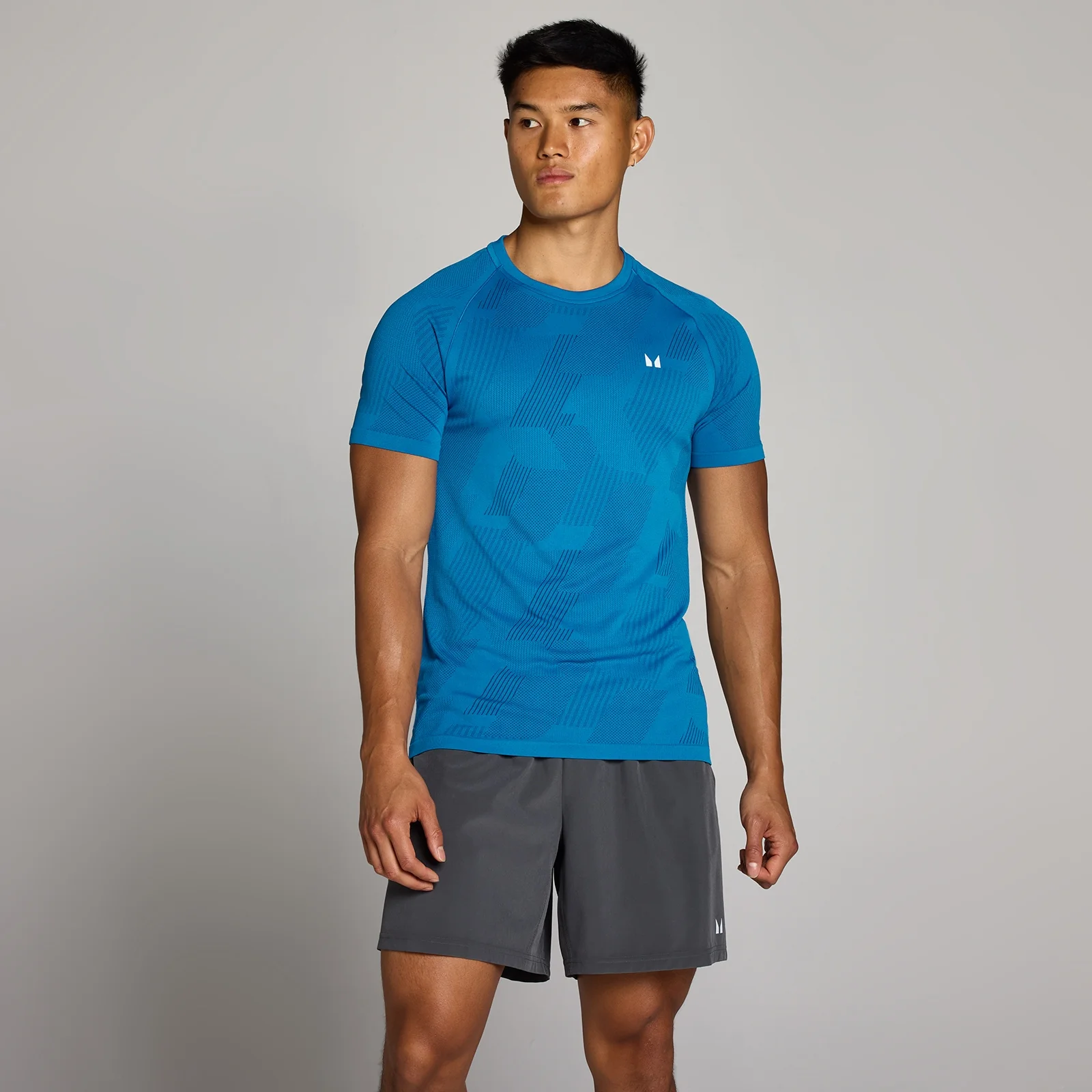 MP Men's Tempo Pillar Graphic Seamless T-Shirt - Track Blue - S Image 1