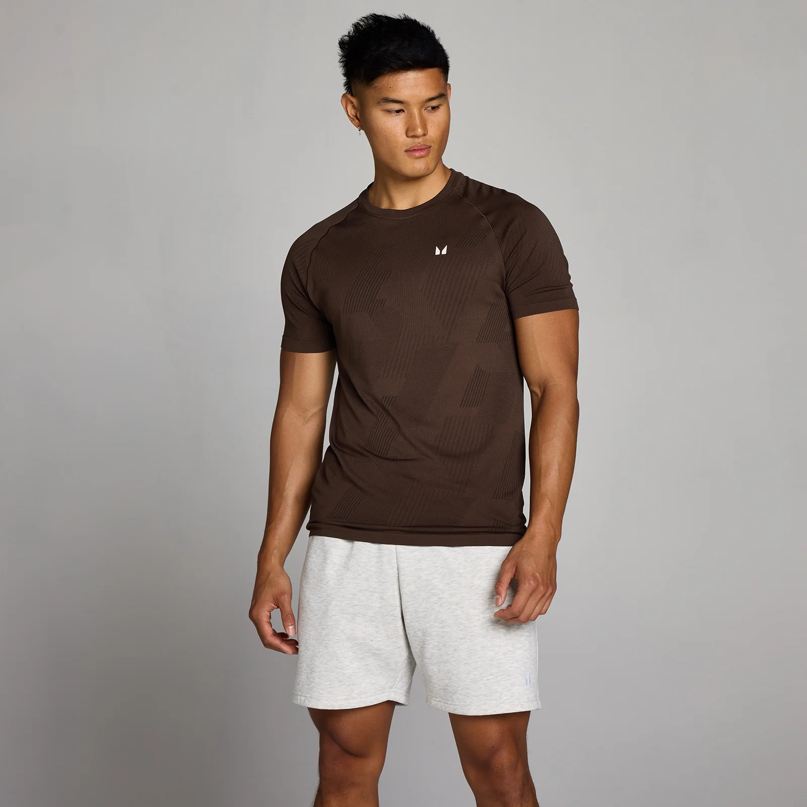 MP Men's Tempo Pillar Graphic Seamless T-Shirt - Cocoa - M Image 1