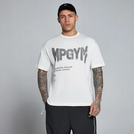 MP Men's Lift Burnout Cotton Graphic T-Shirt - Retro White