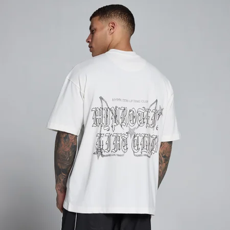 MP Men's Lift Graphic Washed Oversized Cotton T-Shirt - Vintage White