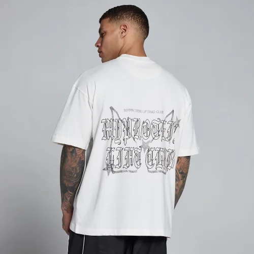 MP Men's Lift Graphic Washed Oversized Cotton T-Shirt - Vintage White