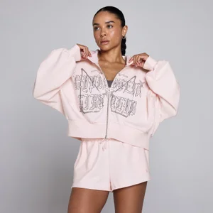 MP Women's Lift Graphic Lifestyle Zip Through Hoodie - Baby Pink - Size XL