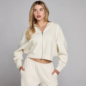 MP Women's Waffle Zip Through Hoodie - Ivory - Size S