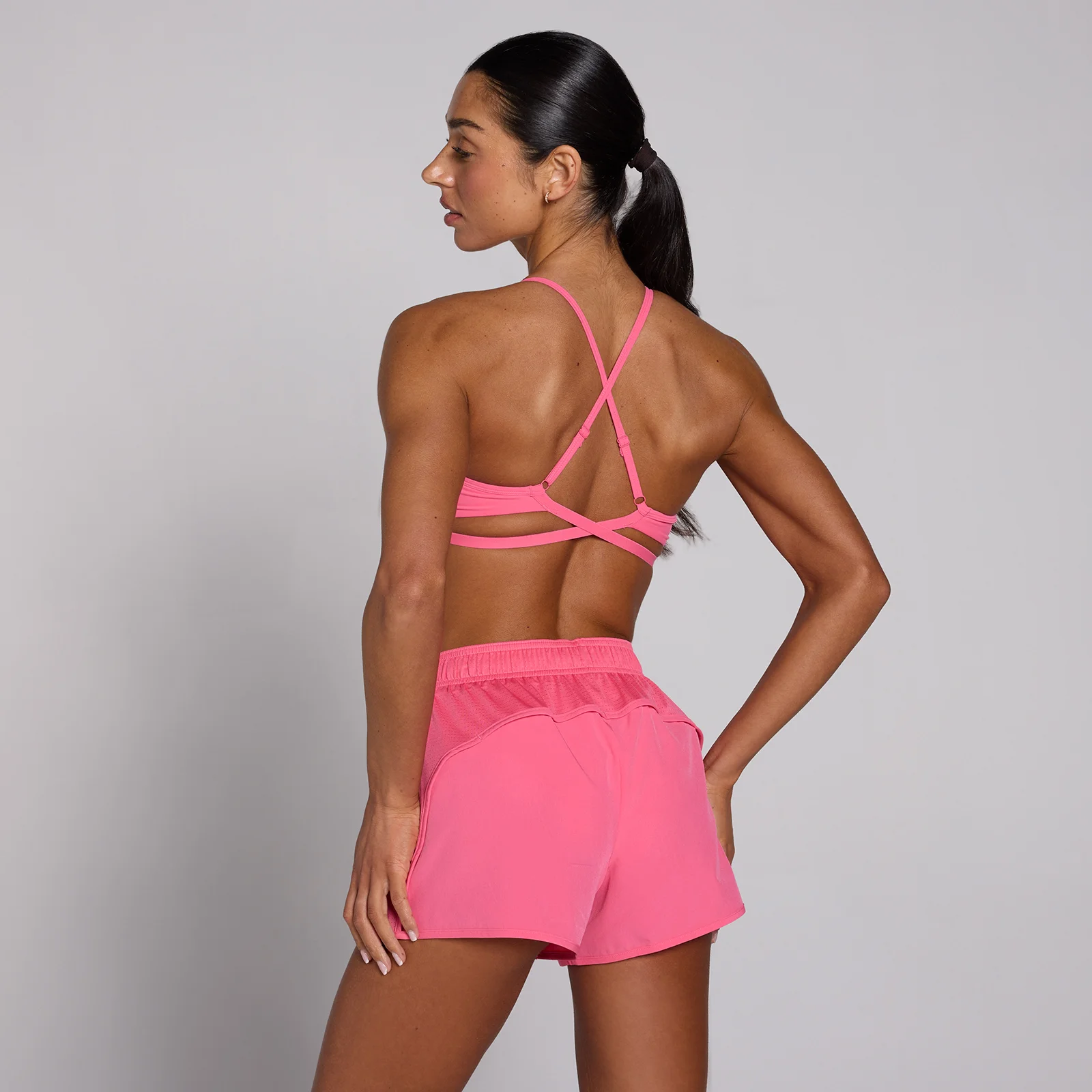 MP Women's Tempo Adjustable Strappy Back Sports Bra - Vibrant Pink - L Image 1