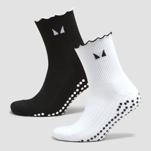 MP Frilly Pilates Socks (2 pack) - Black/White
