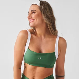 MP Women's X Tatiana Contrast Twist Back Sports Bra - Palm Green - Size S