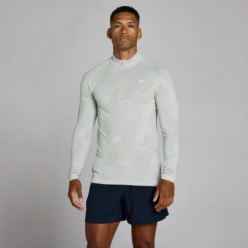 MP Men's Tempo Pillar Graphic Seamless 1/4 Zip - Chrome