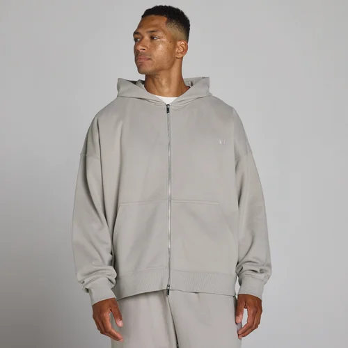 MP Men's Oversized Loopback 2 Way Zip Hoodie - Chalk Grey