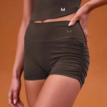 MP Women's Tempo Side Scrunch Booty Short - Cocoa