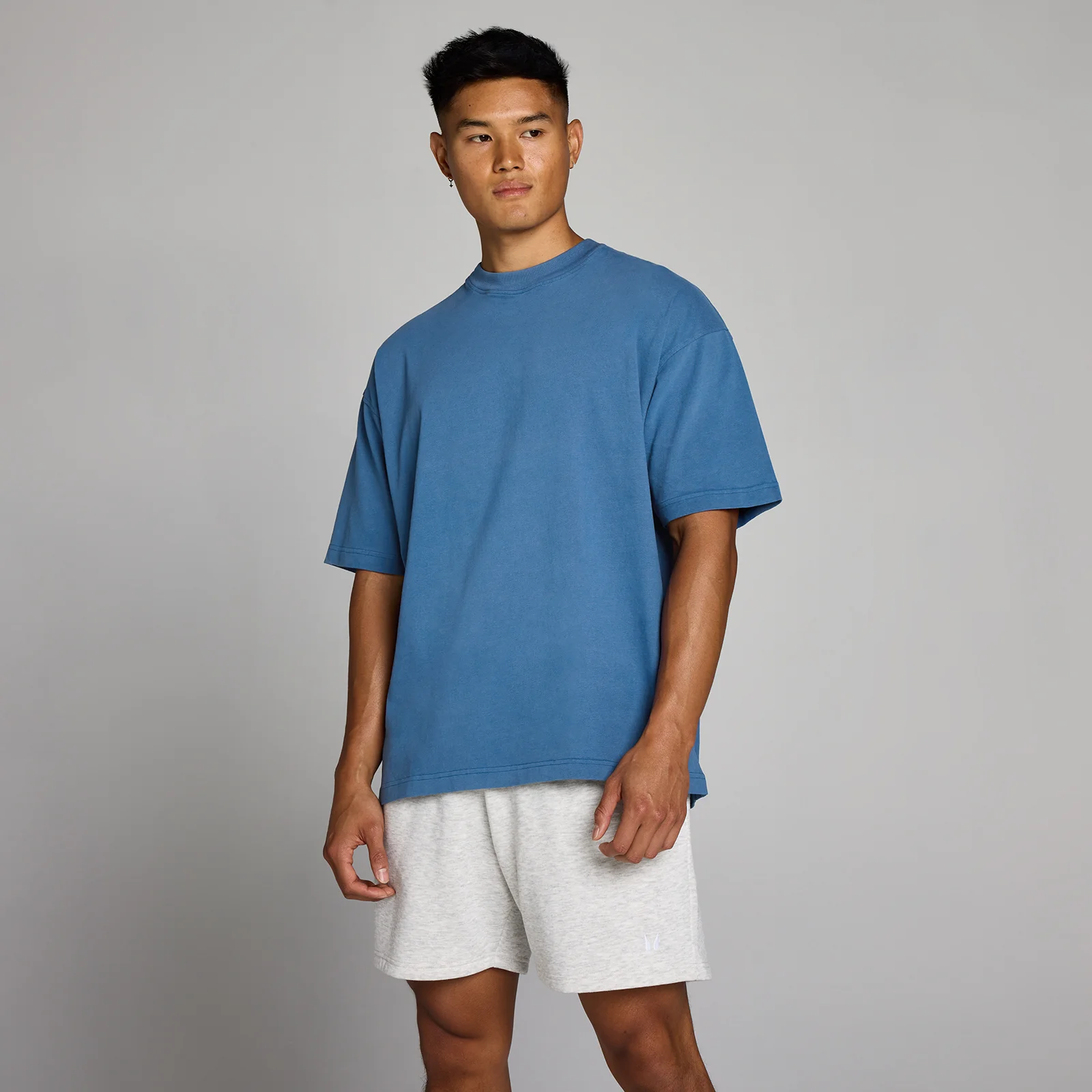 MP Men's Washed Oversized Cotton T-Shirt - Track Blue - M Image 1