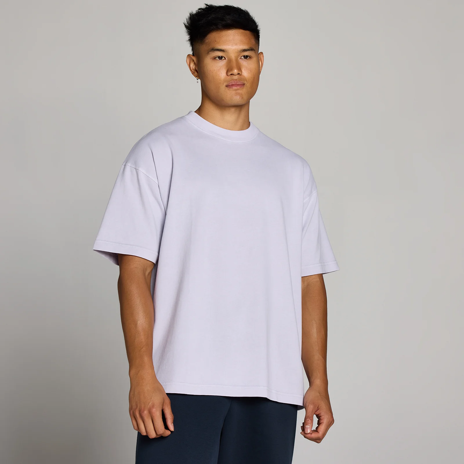 MP Men's Washed Oversized Cotton T-Shirt - Lilac Grey - M Image 1