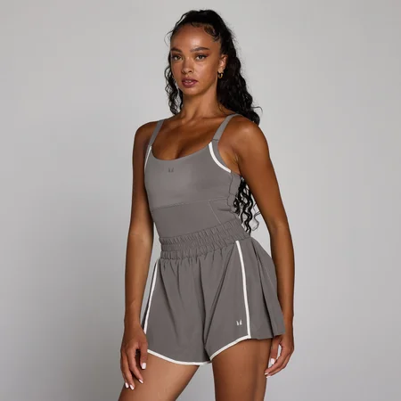 MP Women's Velocity Contrast Pleated All In One - Ash Grey