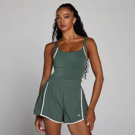 MP Women's Velocity Contrast Pleated All In One - Cloudy Green