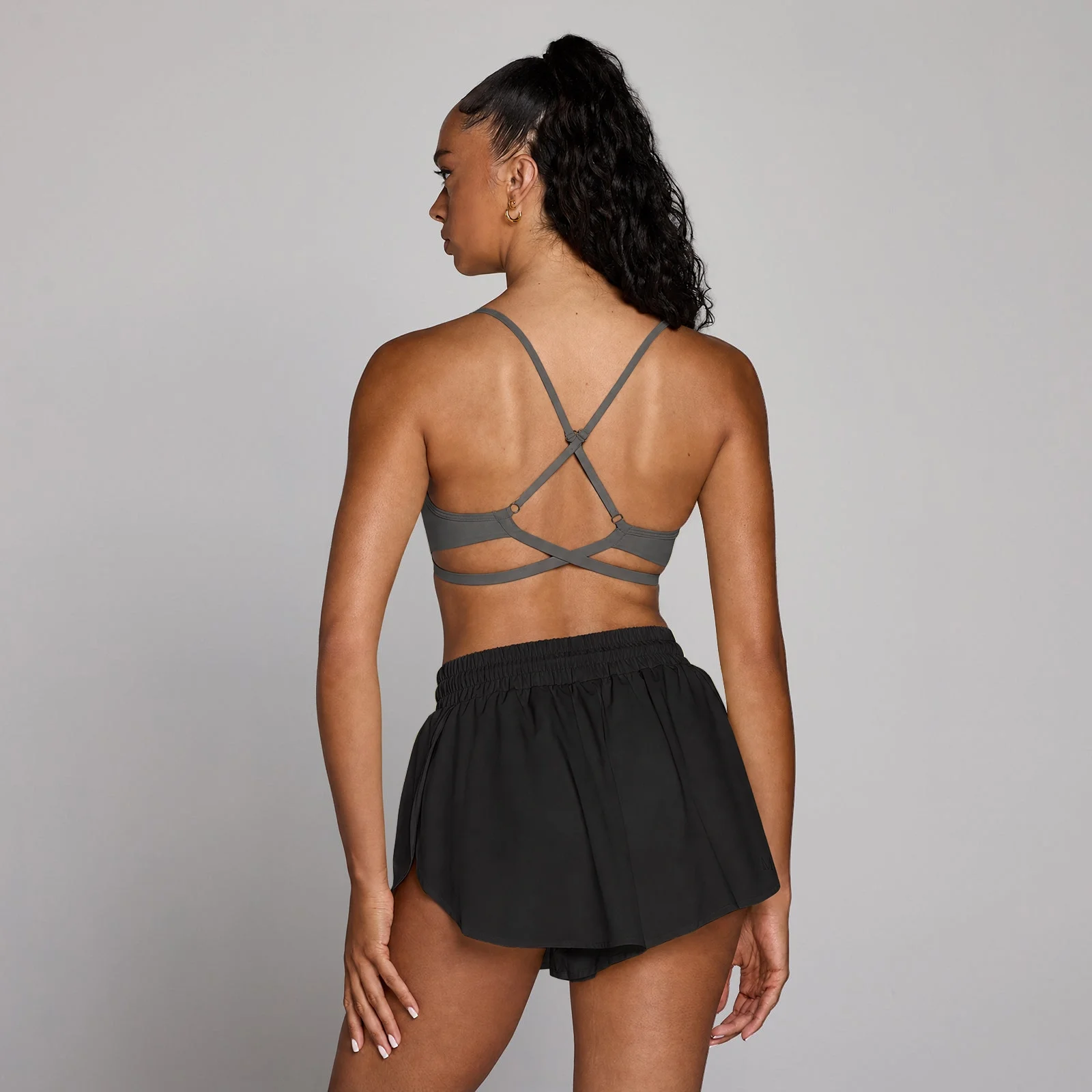 MP Women's Tempo Adjustable Strappy Back Sports Bra - Dark Grey - M Image 1