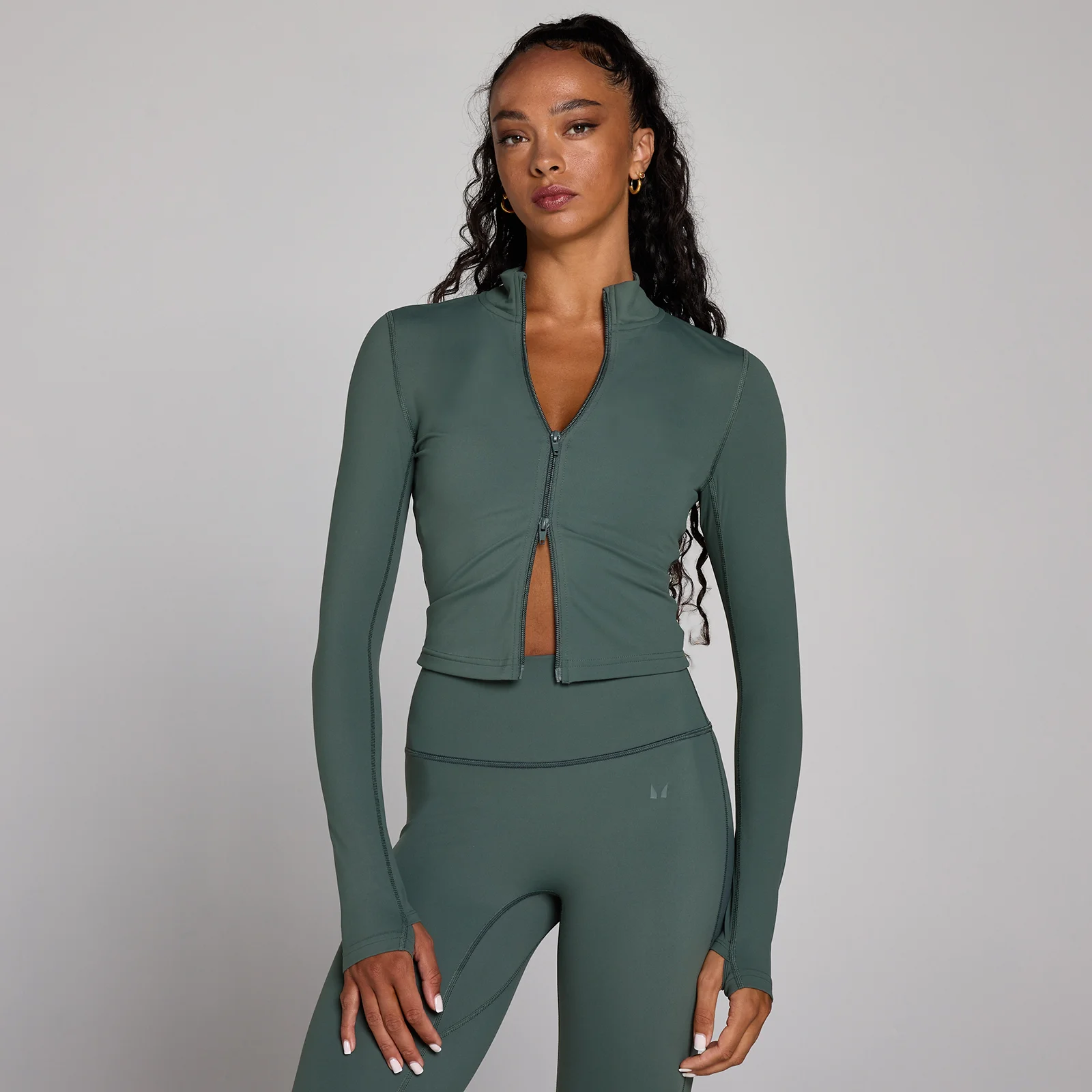MP Women's Tempo Cropped Jacket - Cloudy Green - M Image 1