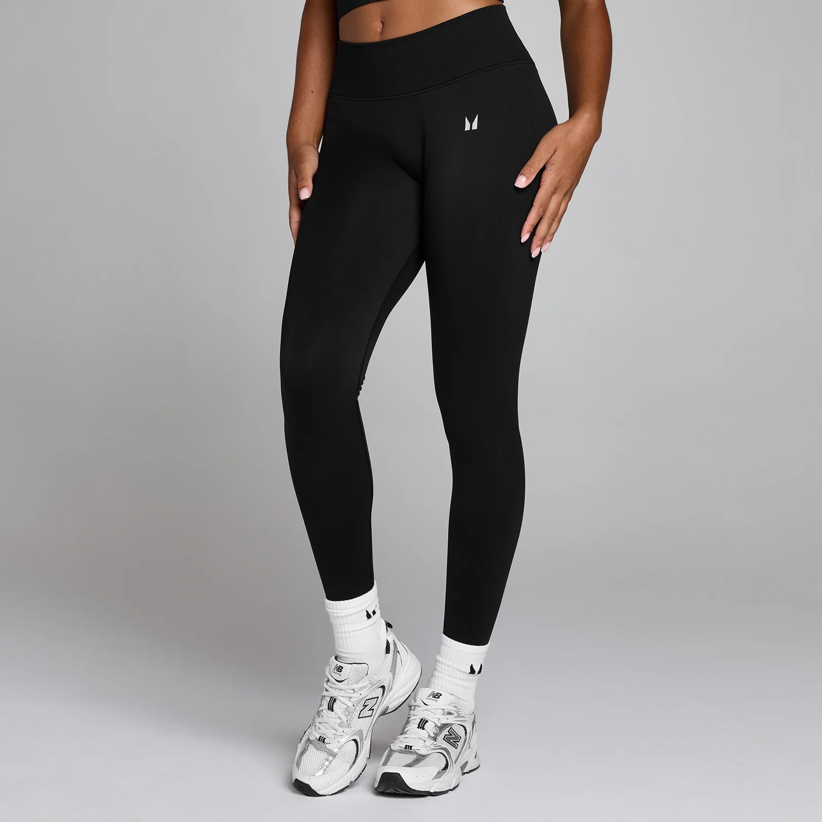 MP Women's Seamless Invisible Scrunch Leggings - Washed Black - M Image 1