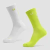 MP Move Club Running Socks (2 pack) - Green Glow/White