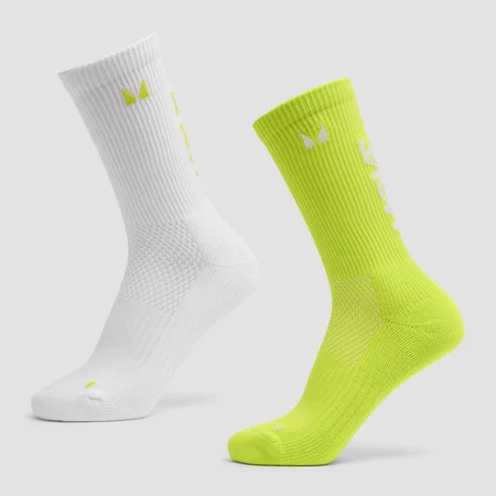 MP Move Club Running Socks (2 pack) - Green Glow/White