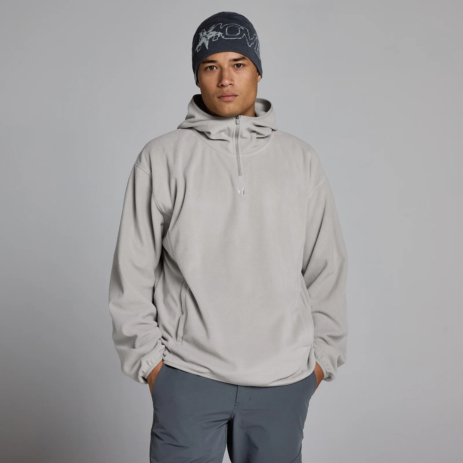 MP Men's Fleece 1/4 Zip Hoodie - Sustained Grey - M Image 1