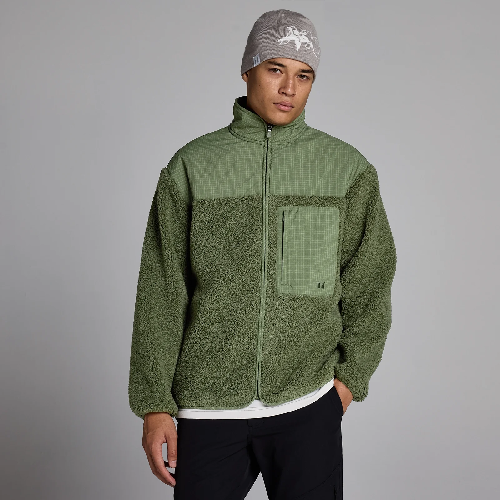 MP Men's Borg Fleece - Washed Olive - L Image 1