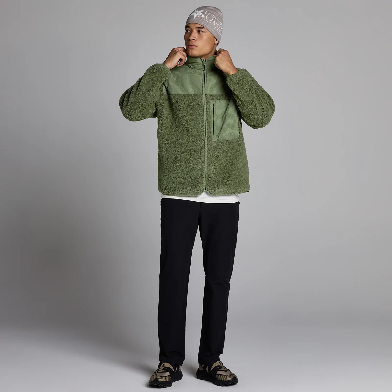 MP Men's Borg Fleece - Washed Olive - L Image 3