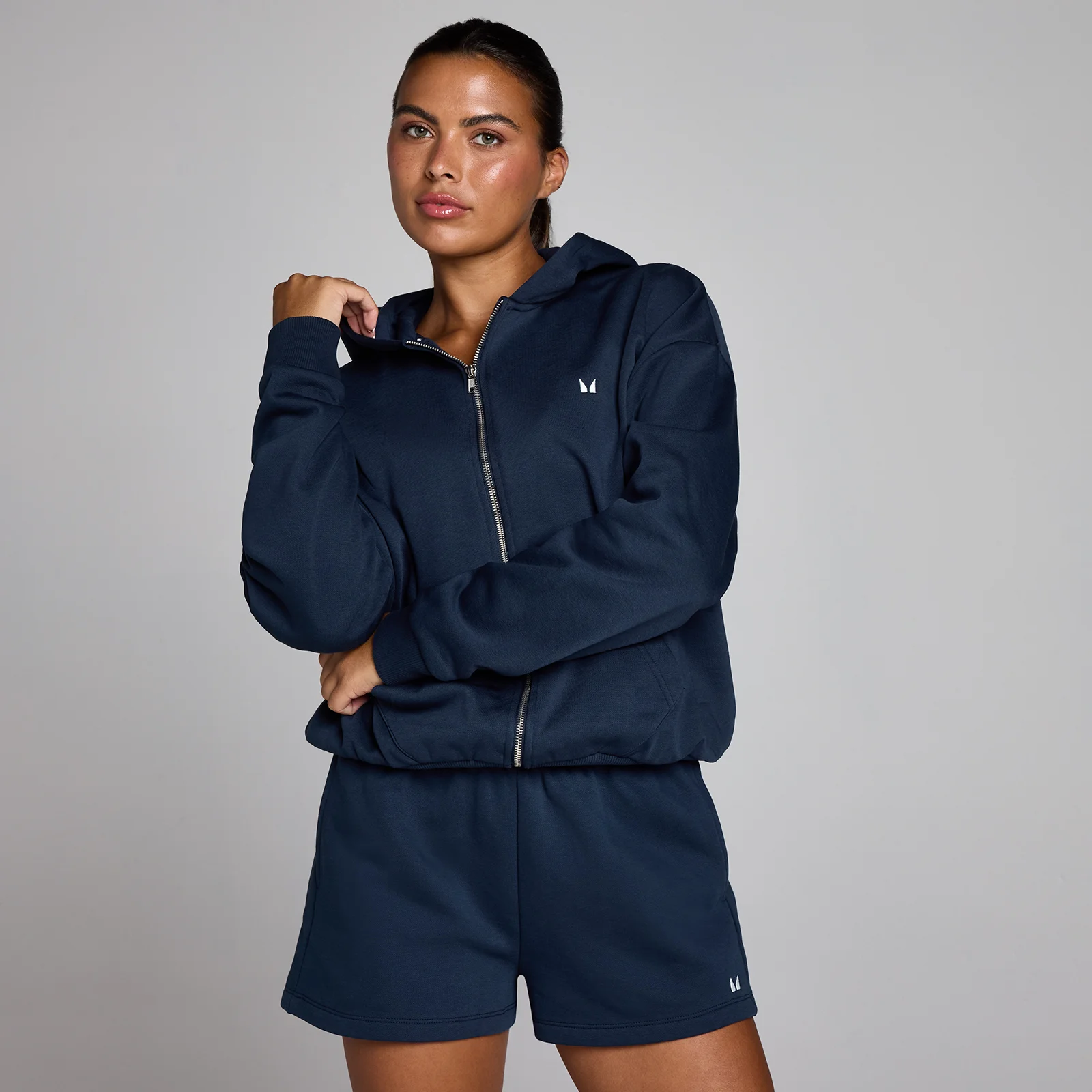MP Women's Basics Zip Through Hoodie - Midnight - S Image 1